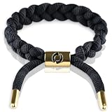 Mover Bracelets Paracord Adjustable Mens Wristband – Durable Waterproof Cord Bracelet, Scratch Proof & Quick Dry, Comfortable Fit for Any Wrist Size, Stylish Everyday Accessory for Men – Black