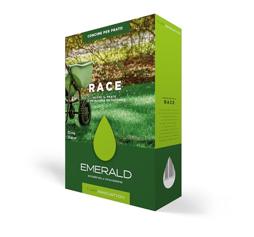 Emerald RACE Turf Innovation,CONCIME DI SPINTA VEGETATIVA Fertilizzante Granulare Primaverile e Autunnale,2kg (80mq) (1)