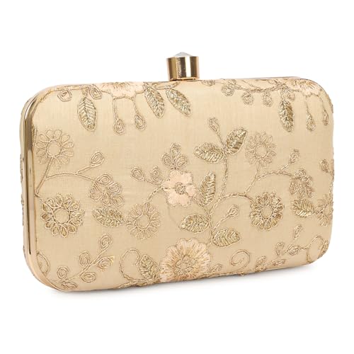 Image of LONGING TO BUY Hand Crafted Designer Box Clutch - Zari Embroidery For Women
