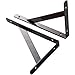 Heavy Duty Shelf Brackets, 8 in X 5 in Wall Mount L Steel Bracket for Floating Shelf, Black, 4 Pack