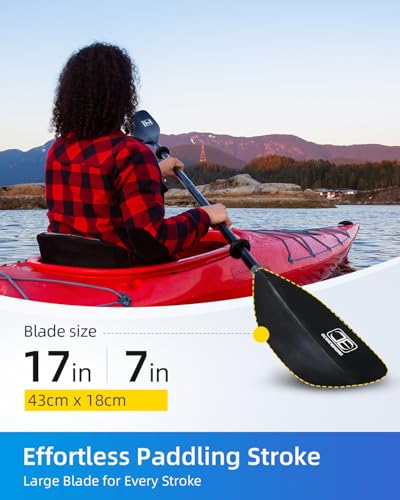 Image of OCEANBROAD Kayak Paddle 86in /218cm, 90.5in /230cm Alloy Shaft 2-Piece Floatable Kayak Oar for Kayaking Canoeing Boating
