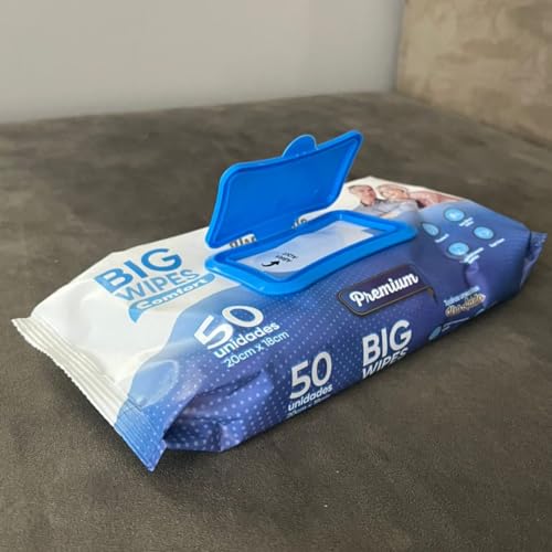 Lenços Umedecidos Toalha Geriátrica Adulto C/Tampa Kit 12pc