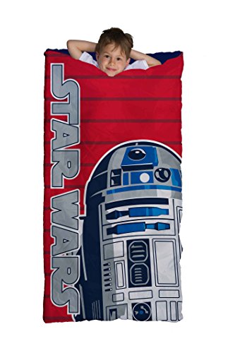 Jay Franco Star Wars R2D2 Slumber Bag, Bonus Backpack with Straps, Blue/Red