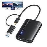 MOKiN HDMI Splitter for Dual Monitors, 4K@30Hz HDMI Splitter Extended Display for macOS/Windows, Usb C/Usb A 3.0 to Dual Hdmi Adapter for MacBook, Dell, Lenovo, HP (4K@30Hz+1080p)