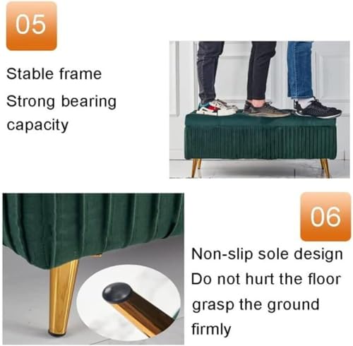 Tabouret de rangement pliable en velours pour ranger les jouets du salon - 5