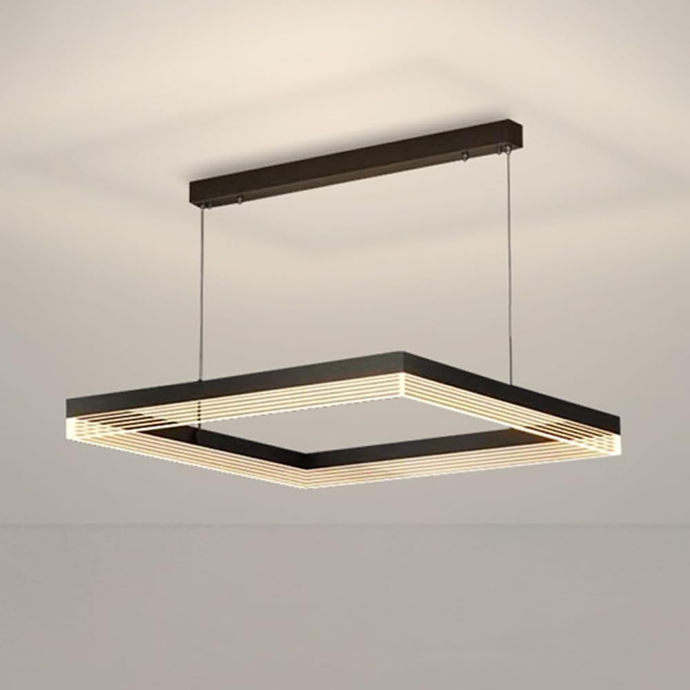 Luminaire suspendu LED moderne rectangulaire à intensité variable