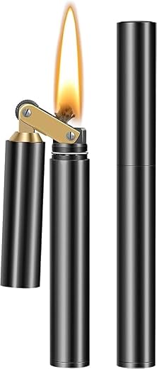 Smoke King Vintage Trench Lighter Refillable Soft Flame Copper Lighter, Nunchaku Style, Leak-Proof EDC Pocket Lighter, for...