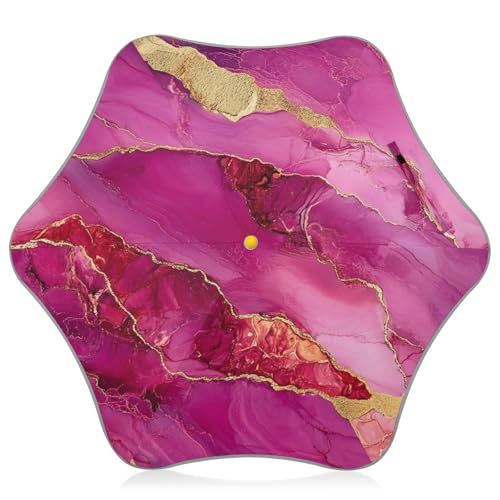 decor gift Kids Outdoor Umbrella Fashion Marble Hot Pink Burgundy Rain & Windproof Umbrella with Reflective Strip for Kids Boys and Girls with Easy-Grip Hook Handle