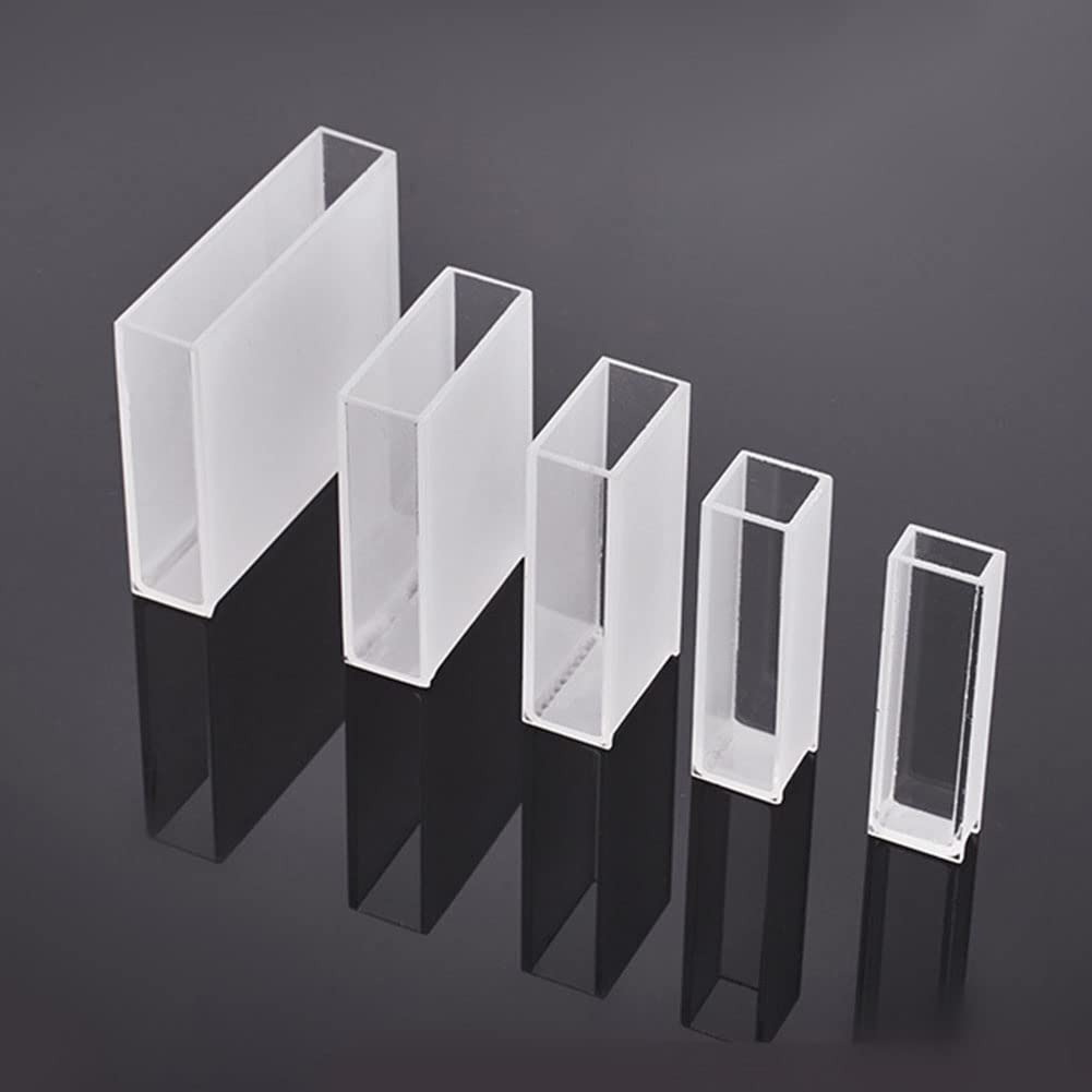 Lioaeust Cuvetta in vetro, adatta per spettrofotometro 751/722, percorso ottico 10 mm-50 mm in vetro ottico trasparente (10 mm)