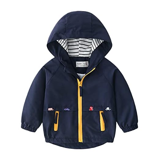 Volunboy Bébé Garçon Veste à Capuche, Enfant Poche Zippée Automne Blousons Manteau(4-5 ans,Bleu Marine2,Taille 120)