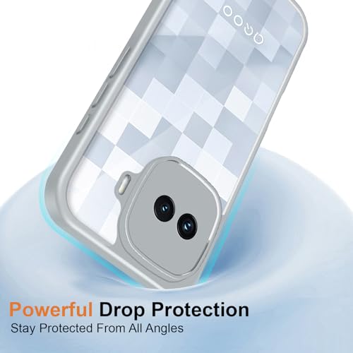 Image of Kapa Hawkeye Clear Slim Tough Back Cover for iQOO 15R 5G | Camera Lens Protector Anti Yellow Shockproof Clear Hybrid Case Cover (Grey Sides)