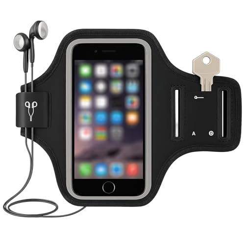 wilcractk Brazalete Deportivo Resistente al Agua con Pantalla Táctil – Funda Ajustable Negra para Móvil, Ideal para Correr al Aire Libre, Hombre y Mujer