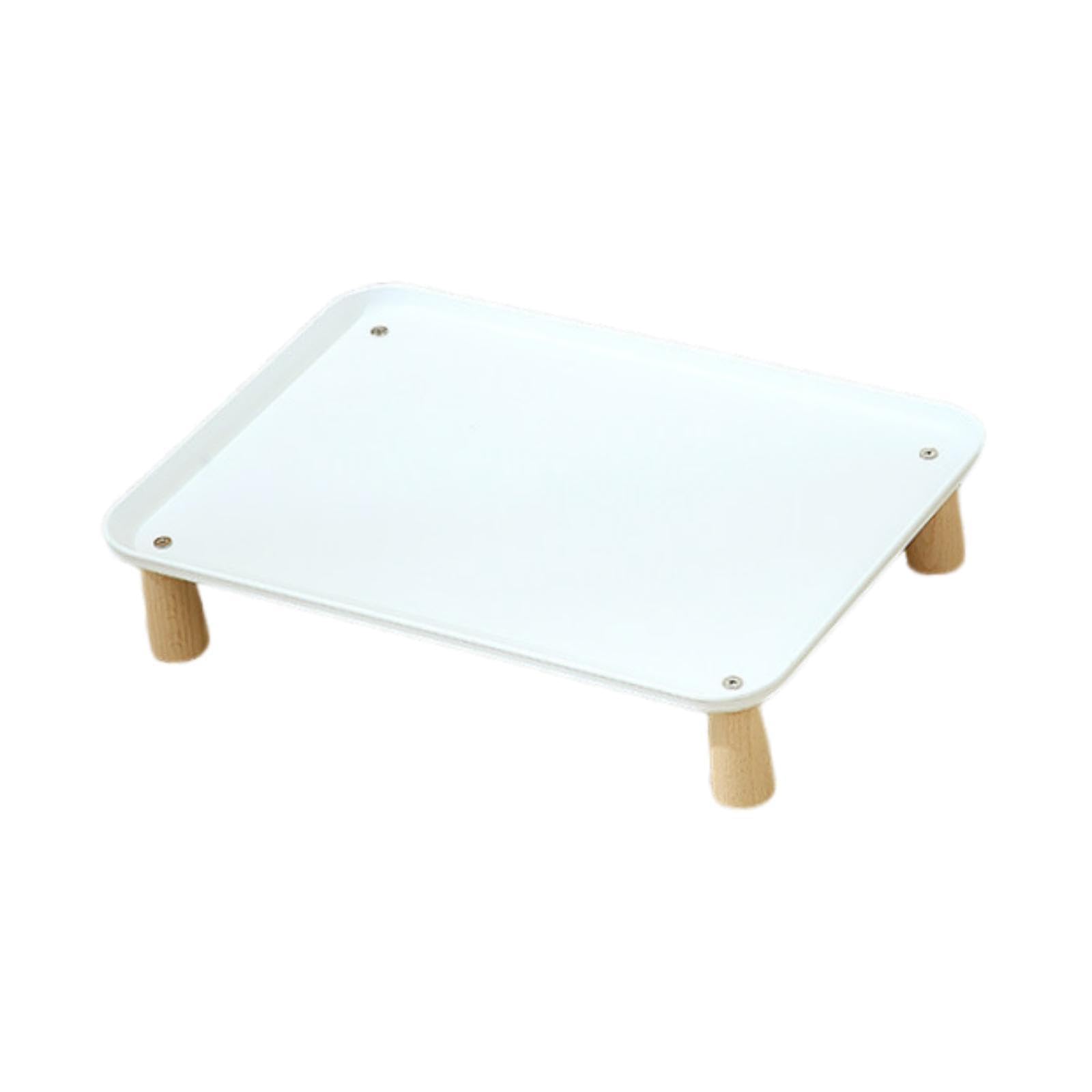 MagiDeal Raised Pet Feeder Stand,Raised Dog Bowl, Feeding Dish Holder, Cat Dog Bowl Tray, Dog Bowl Stand for Dispenser Cats and Dogs, for Home Kitchen Outdoor, White 37x26.5x8cm