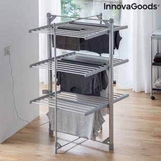 InnovaGoods Tendedero Eléctrico Plegable InDryer (36 Barras) 300W, Plateado, 75 x 145 x 73 cm