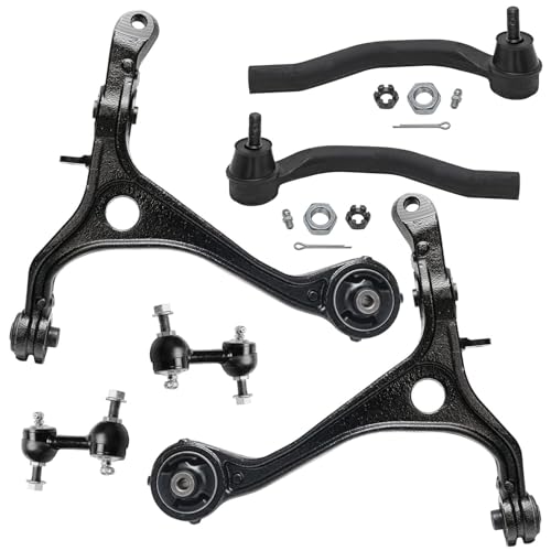 Image of Detroit Axle - Front End Suspension Kit for Acura 2004-2008 TSX 2003-2007 Honda Accord, 2 Lower Control Arms Assembly 2 Sway Bar Links 2 Outer Tie Rods 2005 2006 Replacement