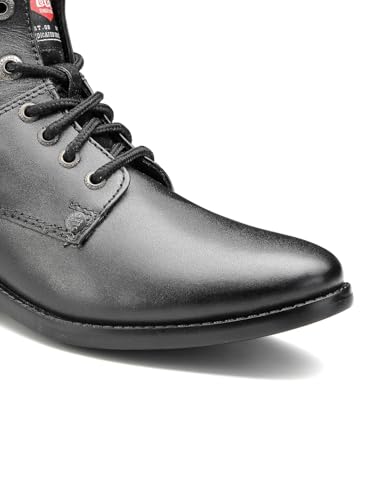 Image of Lee Cooper LC2026B1R Men's Leather High Ankle Boots | Stylish Lace-Up Design | Cushioned Insole for Comfort | Durable & Trendy for Everyday Wear