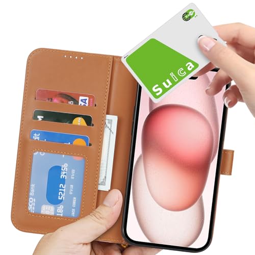 Image of for iPhone 15 Case Wallet with Card Holder,for iPhone 15 Wallet Case for Women Men,PU Leather Shockproof Magnetic Buckle Stand Flip Phone Case-Brown