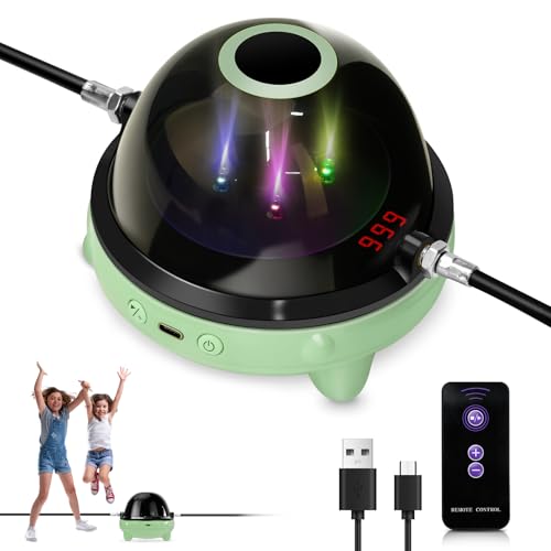 Elektronische Springseil mit Bluetooth Musik & LED, 10 Geschwindigkeitsstufen Seilspringen Automatisch Seilmaschine mit Fernbedienung, Elektrische Springseilmaschine für Kinder & Erwachsene Elektronische Springseil mit Bluetooth Musik & LED, 10 Geschwindigkeitsstufen Seilspringen Automatisch Seilmaschine mit Fernbedienung, Elektrische Springseilmaschine für Kinder & Erwachsene