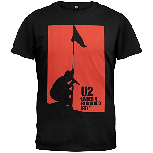 U2 - Mens Red Sky Soft T-Shirt Small Black