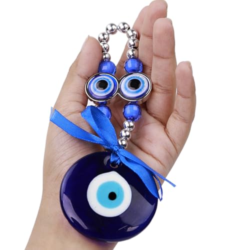 Image of PACKNBUY Turkish Evil Eye Nazar Battu Hanging for Home Entrance Main Door Good Luck Decor Feng Shui Protection Charm Positive Energy Vastu Wall Hanging for Office Shop Car Mirror