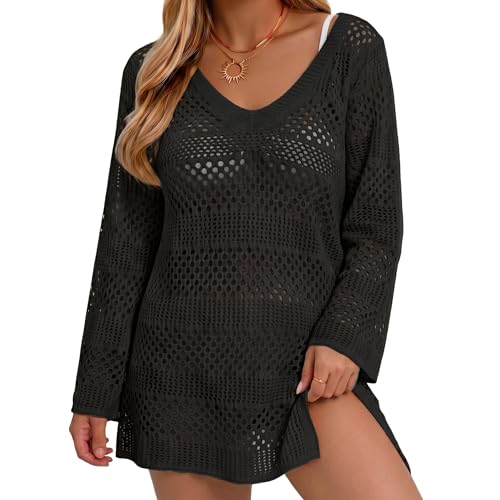 Image of CoCozy Crochet Cover Up for Women Mesh Hollow Out Bikini Cover Ups for Swimwear Summer Swimsuit 2026
