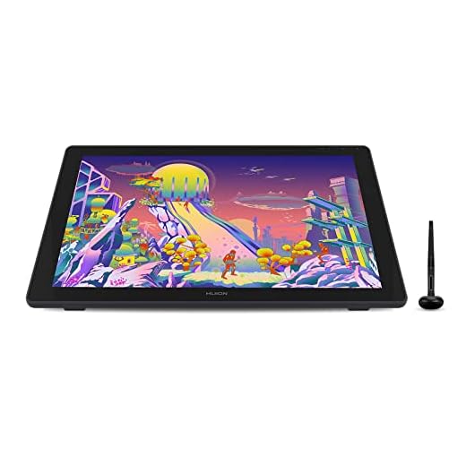 HUION Kamvas 24 Plus QHD Graphic Drawing Tablet with Full-Laminated QD Screen 140% sRGB 2.5K Graphic Drawing Monitor Battery-Free Stylus 8192 Pen Pressure Tilt for PC/Mac/Android, 23.8inch Pen Display