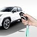 QBUC Genuine Leather Car Keychain,Universal Heavy Duty Metal Key Chain Accessories,Car Fob Key Keychain Holder with 360 Degree Rotatable Snap Swivel and Anti-Lost D-Ring for Men Women(Mint Green)