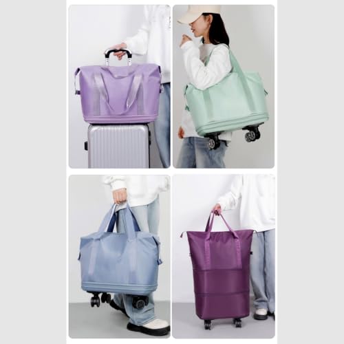 Travel Pulley Rolling Luggage Bag Water Resistant with Multiple Compartments 5