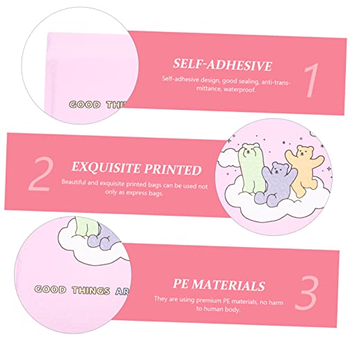 Ciieeo 50 Pçs Saco De Bolhas Saco De Embalagem De Plástico Rosa Sacos De Entrega Envelopes Mala Dire