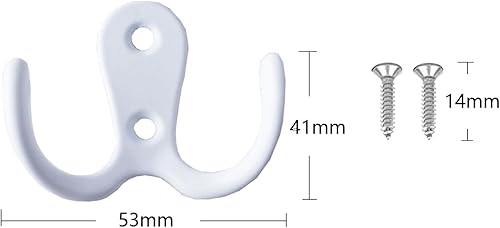 Miniatura 2 de Lansonee 4 ganchos para bata de doble punta, ganchos dobles para colgar en la pared, ropa colgante para baño, dormitorio, puerta y pared, colgador