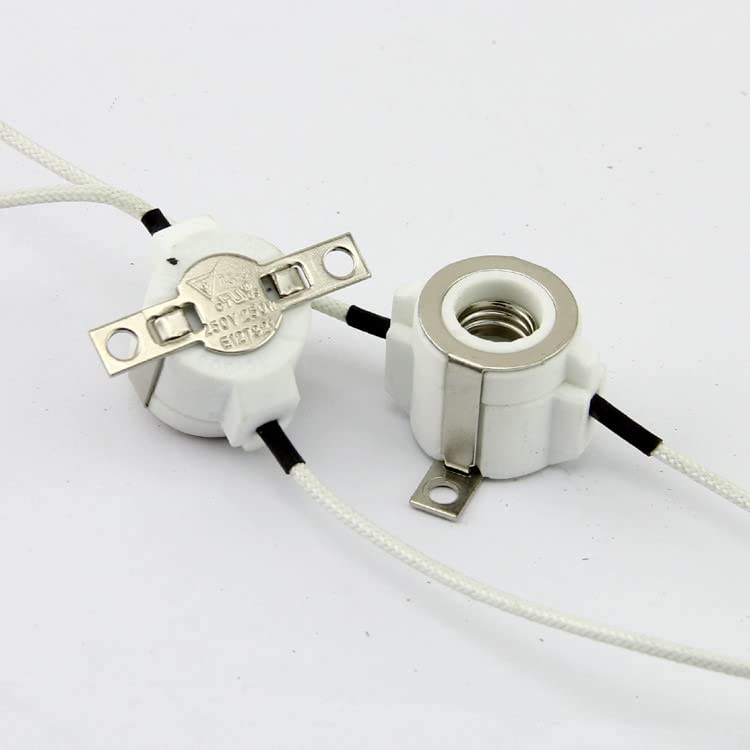 JIANGSHU 2pcs Lighting Accessories E11 Special Ceramic lamp Holder with Bracket E11 lamp Holder Small Screw lamp Holder(10PCS)
