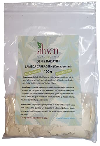 100 gr. Lambda Carragenen, Kerajin, Deniz Kadayifi, Kivam artirici, Ebru Tozu, Carrageenan, Karageno, Karrageeni, Carraghénane, Carragenina, Carrageen, Karagen