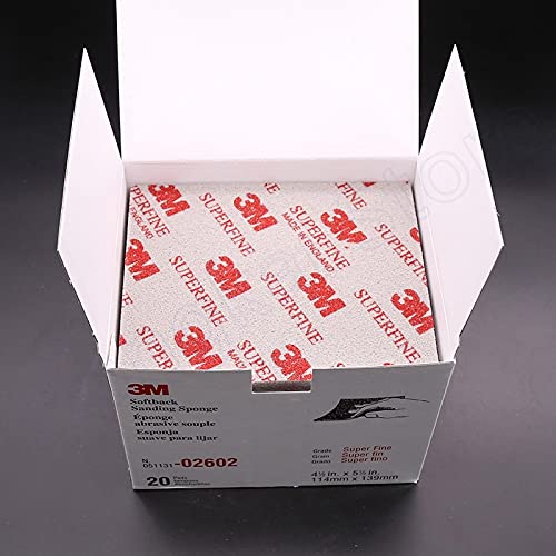 20 Pads (A Box) 3M Softback Sanding Sponge Sandpaper 02600-(1200-1500) 02601-(800-1000) 02602-(500-600) Abrasive Polishing Tool - (Grit: Blue 800-1000, Size: 20 Pads (A Box))