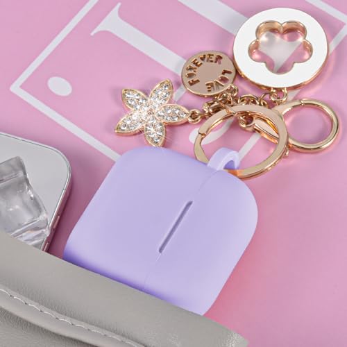 Image of Case for Apple Airpods 4 - VISOOM Airpods 4 Cases 2024 Cover Women Anti-Drop Silicone iPods 4 Earbuds Wireless Accessorie Charging Cases Girl Bling Keychain for Airpod iPods 4th Generation