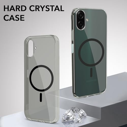 Image of Jkobi Lifetime Anti-Yellow MagSafe Compatible Clear Back Cover Case for Samsung Galaxy A07 5G | F70e 5G (Sleek Hard Crystal | Shockproof and Camera Protection)