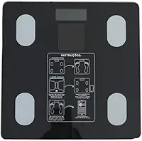 Balança Digital de Bioimpedância com Bluetooth Monitor de Peso Gordura e Massa Muscular com Aplicativo (Preto)