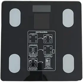 Balança Digital de Bioimpedância com Bluetooth Monitor de Peso Gordura e Massa Muscular com Aplicativo (Preto)