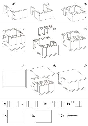 MODO24 Igelhotel Igelhaus Igelhütte Winterfest mit Boden und Labyrinth Eingang 47,5x43,5x21,5 cm GROß, abnehmbares Dach… – Bild 8