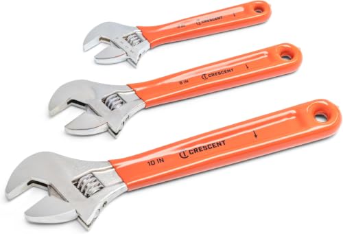 Image of Crescent 3 Piece Adjustable Cushion Grip Wrench Set 6 inch, 8 inch & 10 inch - AC26810CV (Pack of 6)