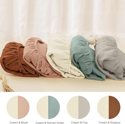 Muslin Crib Sheets, Soft Baby Sheets for Crib, Fitted Crib Sheets for Girls and Boys with Boho Style 28\"x 52\" 2 Pack