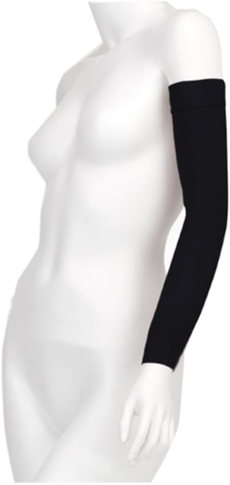 Juzo Soft 2002, Compression Armsleeve with Silicone Top Band, 30-40 mmHg, Max, Regular, 6 (VI), Black