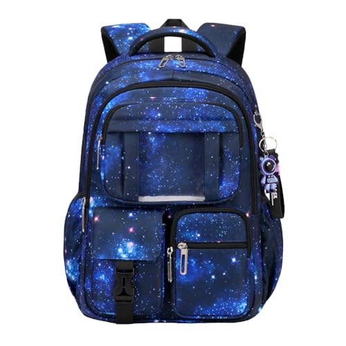 Image of MATMO Multi-Pocket Girls Boys School Backpack Kids Student Bookbag Travel Daypack (Royal Blue)