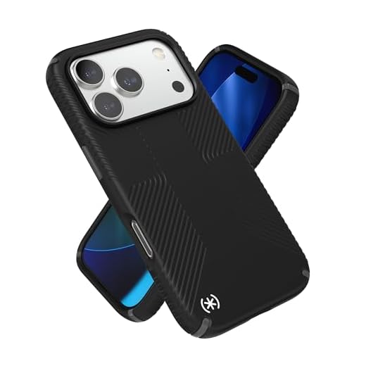 Speck PRESIDIO2 Grip for iPhone 17 Pro Case, MagSafe-Compatible, Slim Protective Case, Black/Slate Grey/White