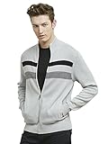 Kenneth Cole REACTION Men's Full-Zip Mock Neck Sweater with Stripes
