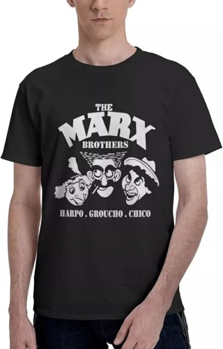 Marx Brothers T-Shirt Men's Fashion Summer O-Neck Short Sleeve Graphic Black XL