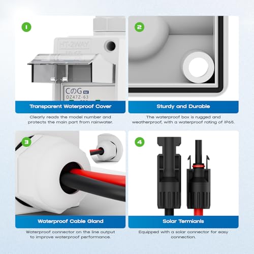 Interrupteur de déconnexion solaire CGELE 32A DC 1000V IP65 - 3