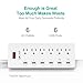 Power Strip Surge Protector with USB Ports, 6 FT Extension Cord Flat Plug with Overload Surge Protection,ETL Listed