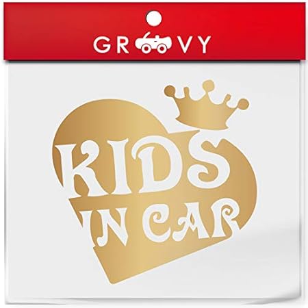 Amazon 赤ちゃん 子供 乗ってます ステッカー Kids In Car ハート 王冠 キッズ イン カー 横乗り かわいい おしゃれ 車 ブランド アウトドア シール おもしろ 1195 ゴールド ステッカー デカール 車 バイク