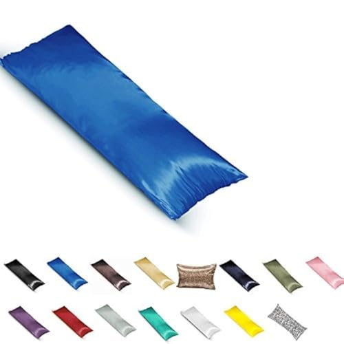 TAOSON Silky Soft Satin Full Long Body Pillow Cover, 21"x54", Royal Blue