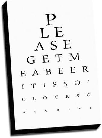 Princess Queen 5 O'Clock Somewhere Inspired Eye Chart Canvas Wall Art